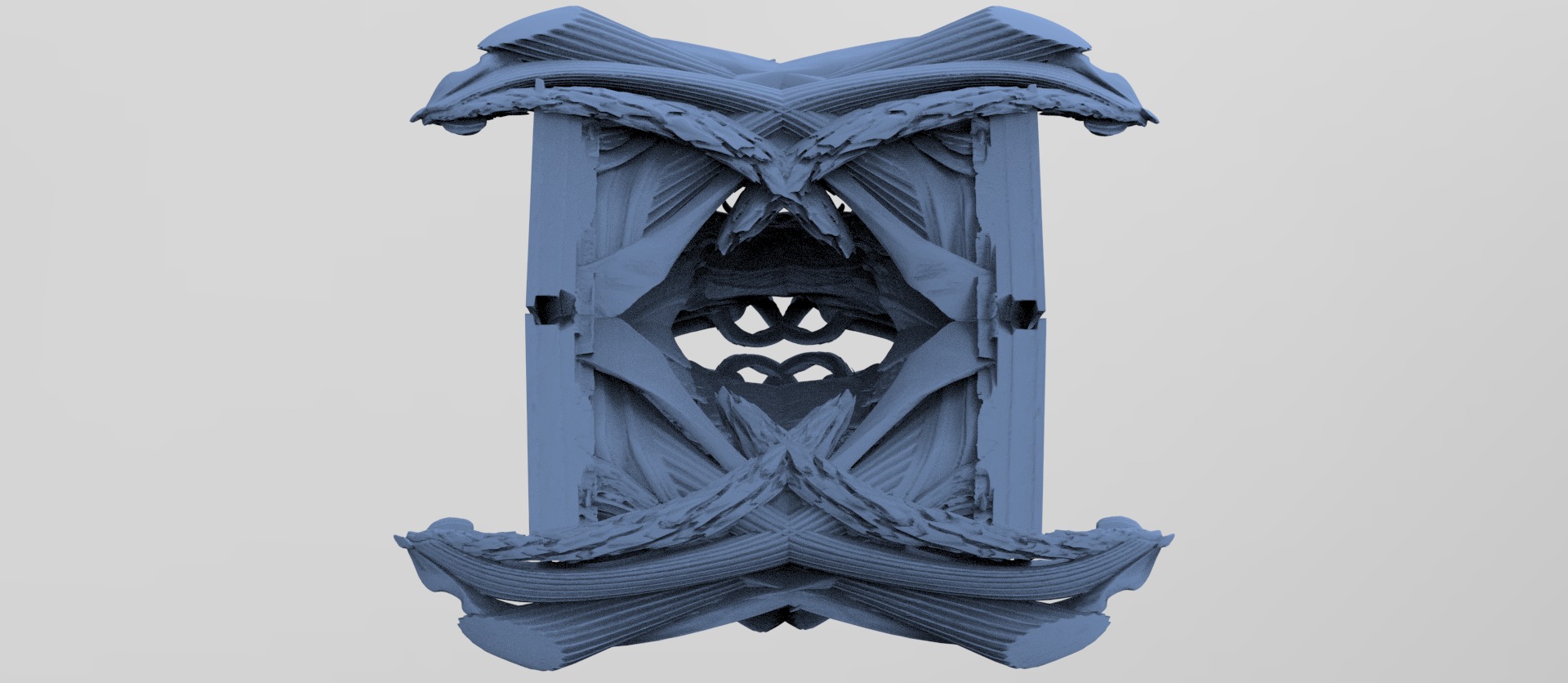 SeaShip stone crest with Egyptian statue 3  3D model_1