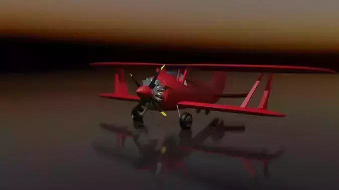 Lowpoly plane 3D model