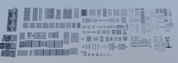 facades set 1 3D model 2