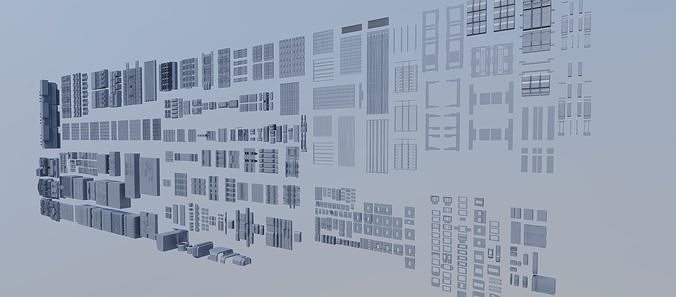 facades set 1 3D model 4