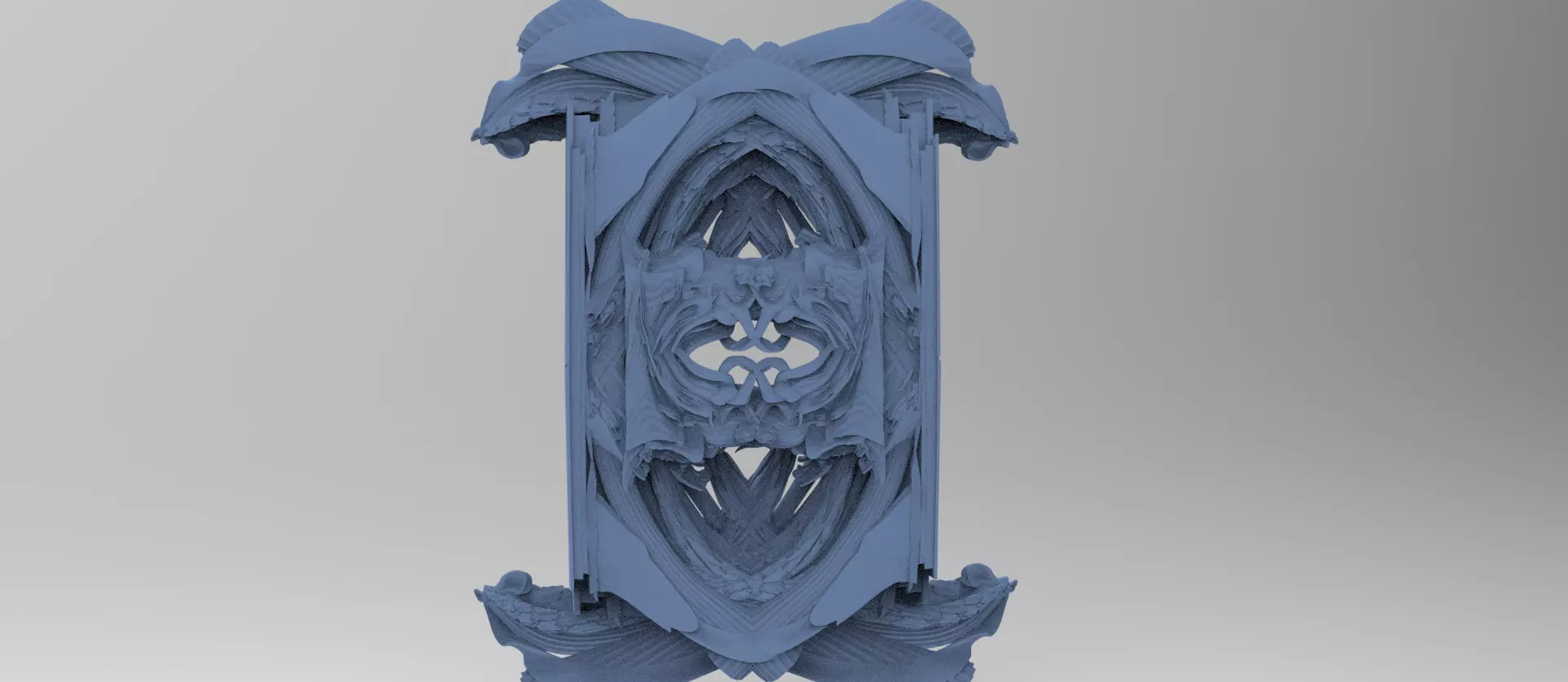 Baroque Gilded Drake Crest wall 3D model_0