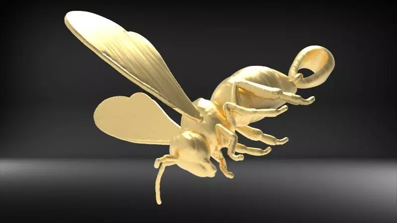 Bee Pendant charm necklace 3D print model_0