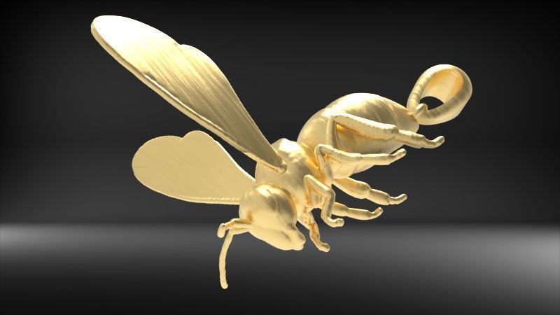 Bee Pendant charm necklace 3D print model_15
