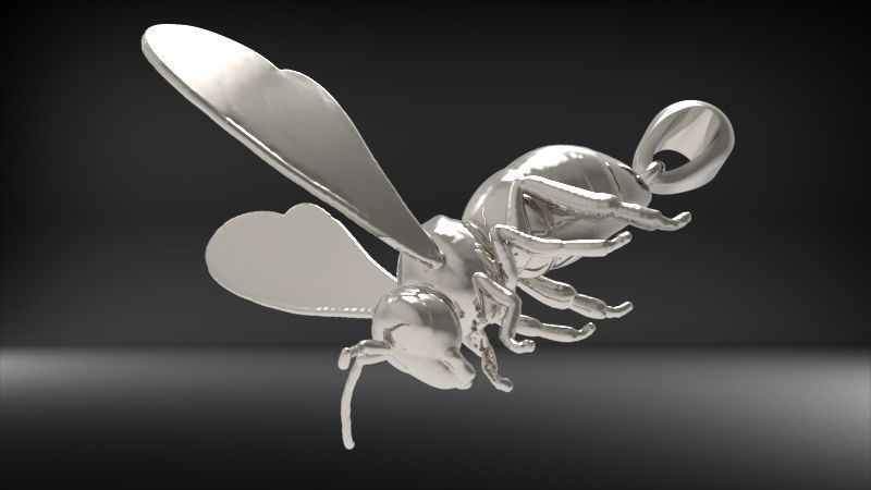 Bee Pendant charm necklace 3D print model_16