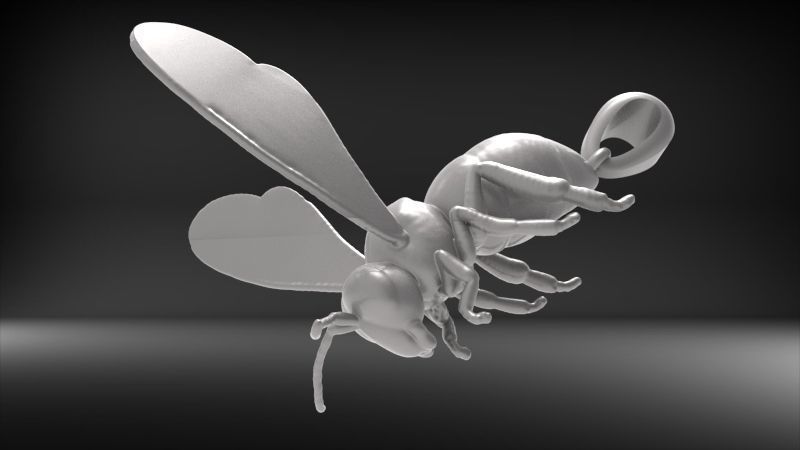 Bee Pendant charm necklace 3D print model_21