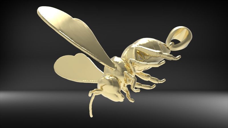 Bee Pendant charm necklace 3D print model_20
