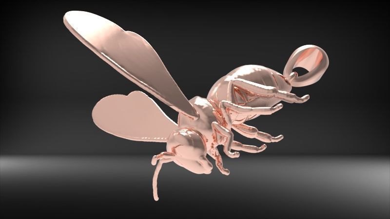 Bee Pendant charm necklace 3D print model_19