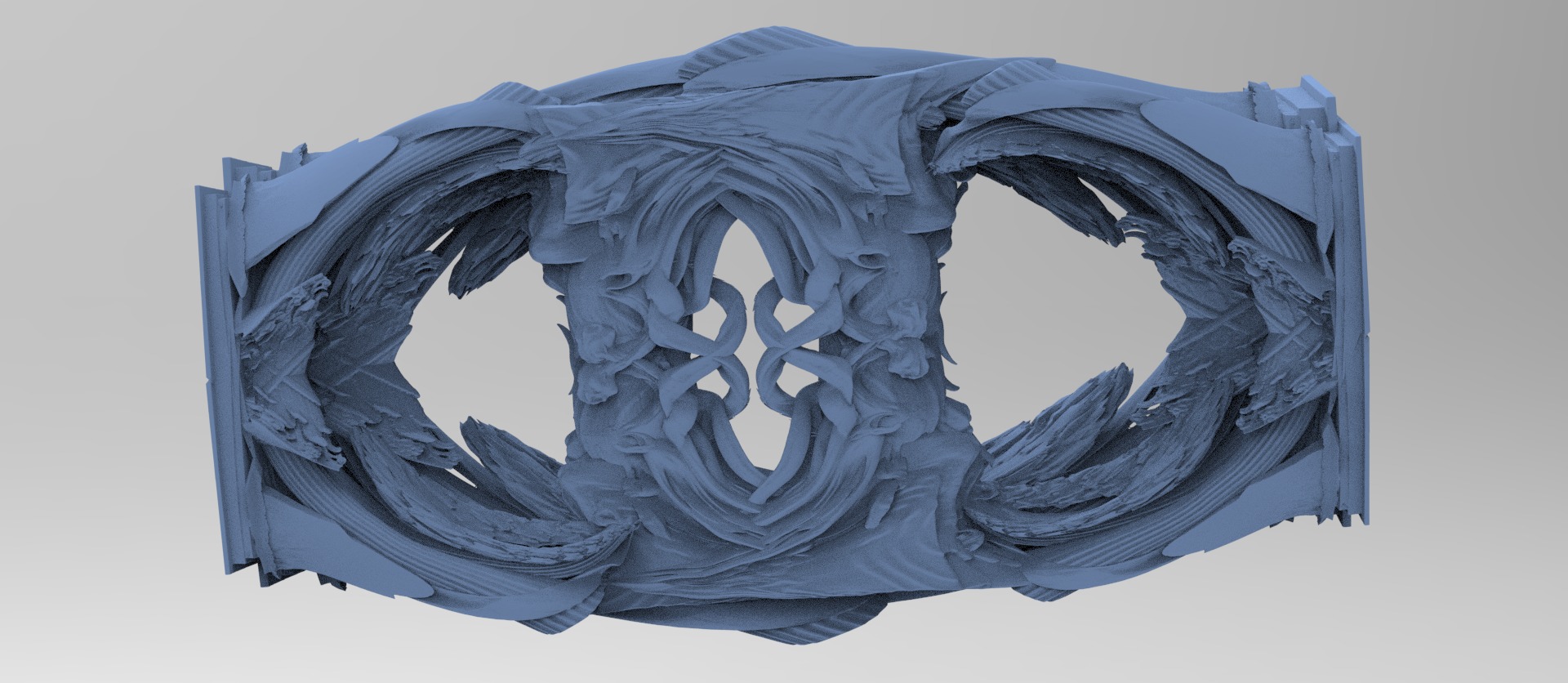 Baroque Gilded Drake Crest wall 4 3D model_1