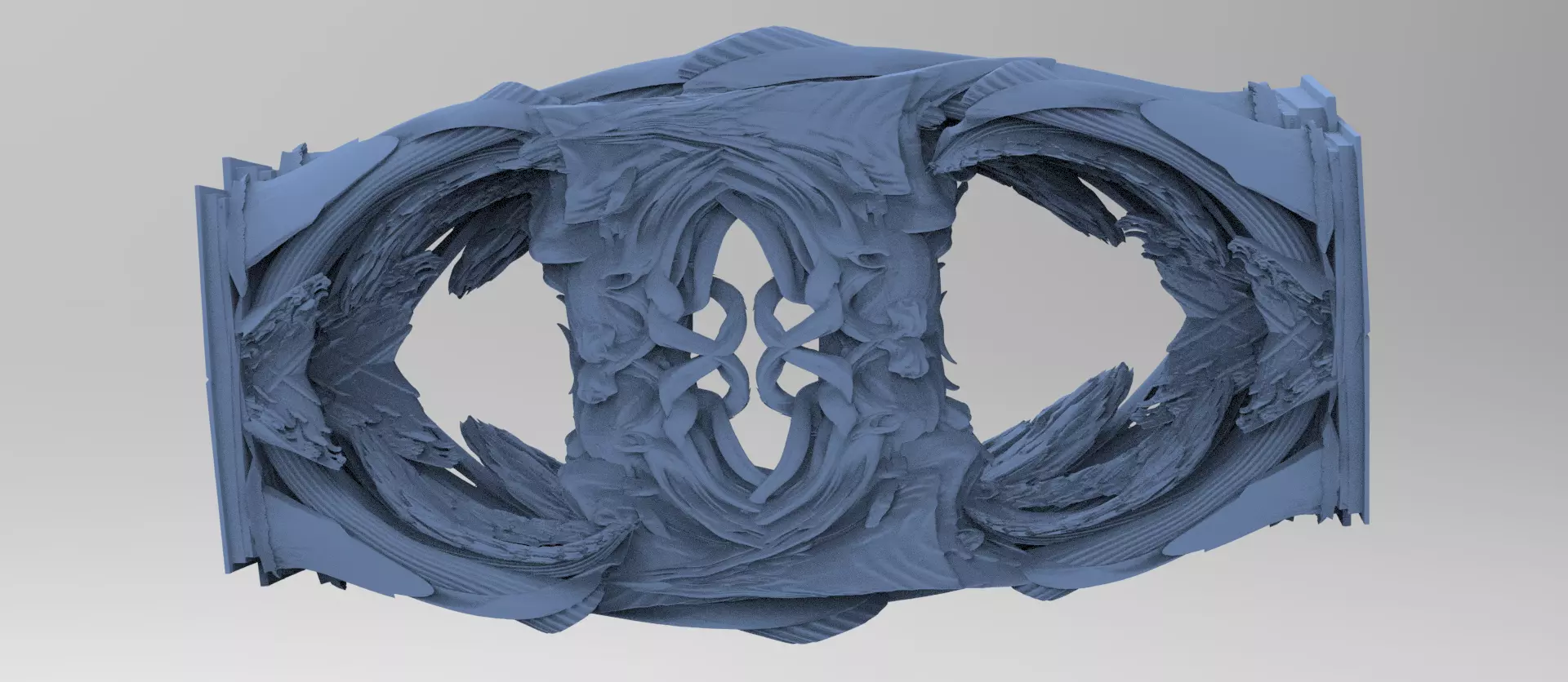 Baroque Gilded Drake Crest wall 4 3D model_0