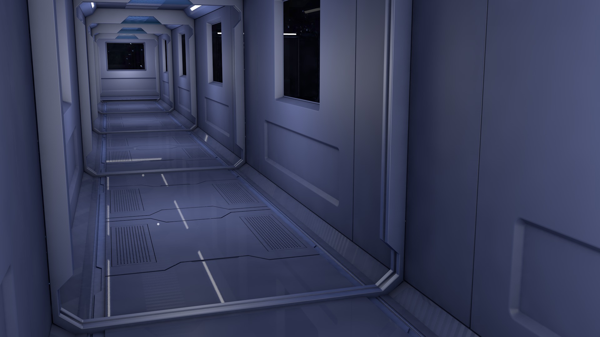 Sci Fi Corridor 3D model_2