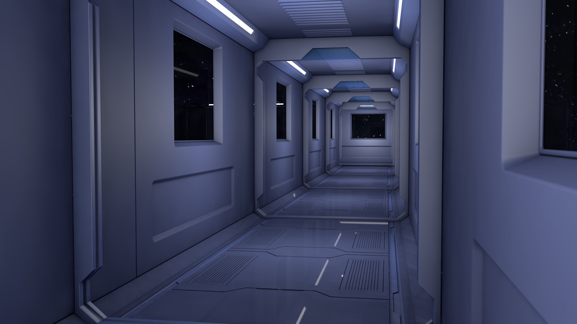 Sci Fi Corridor 3D model_1