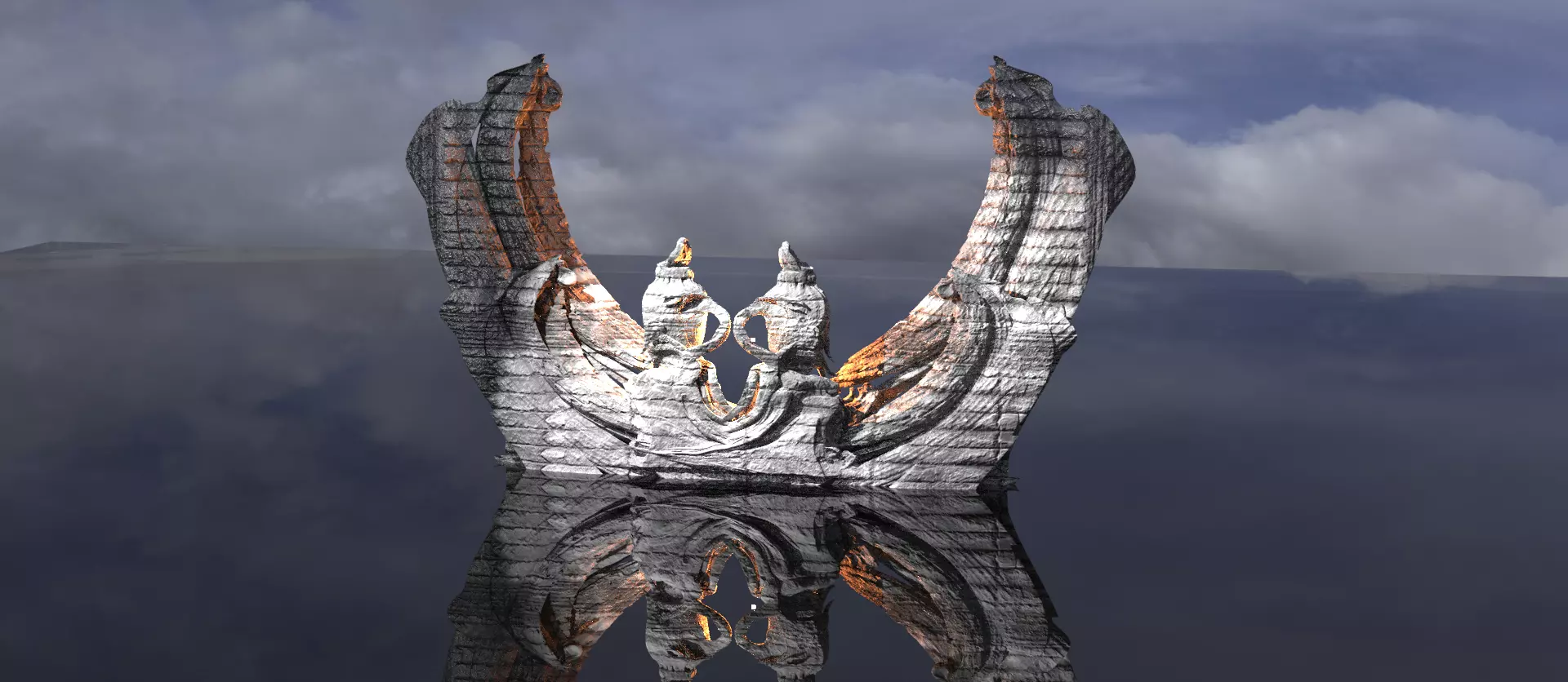 Ice Nords Sunken monolith 3D model_0