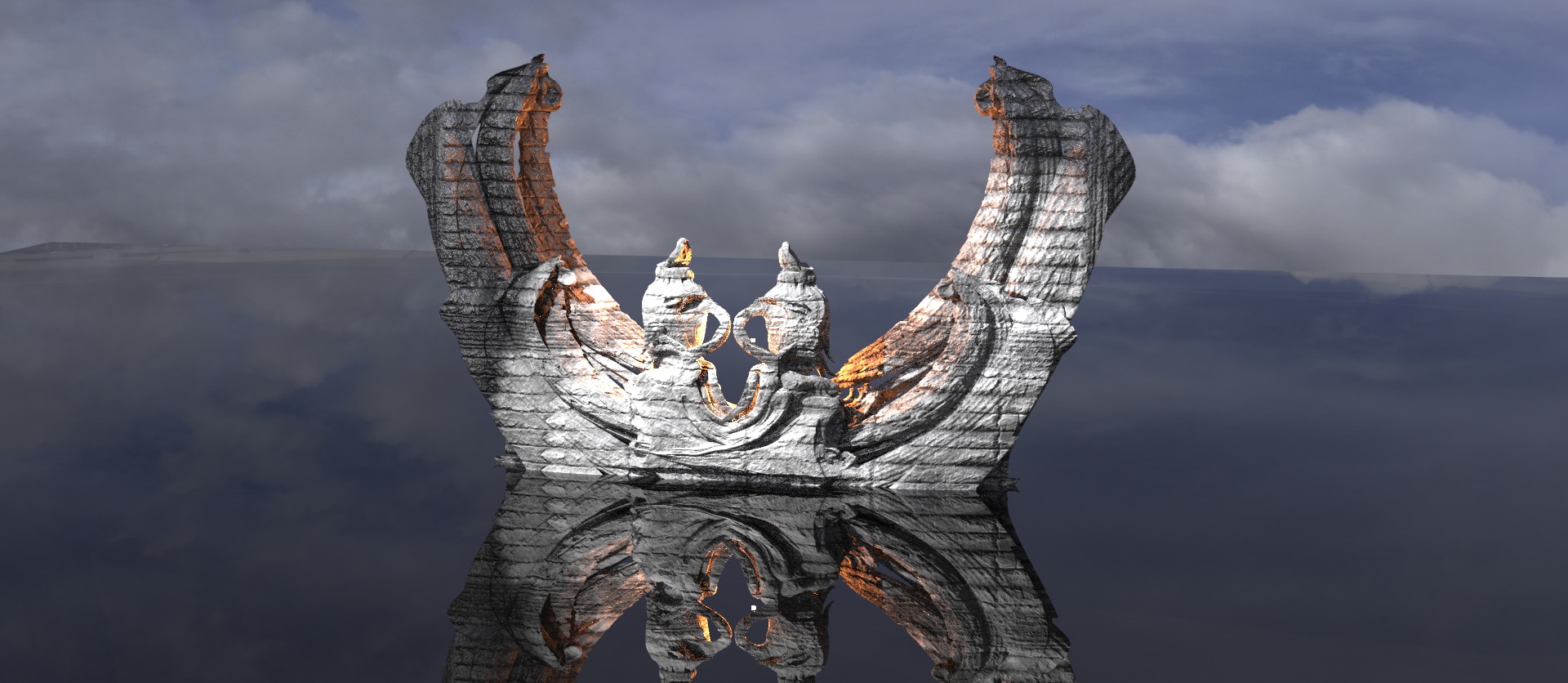 Ice Nords Sunken monolith 3D model_1