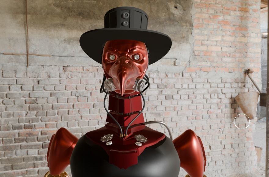 Robot Doctor Plague Low-poly 3D model_1