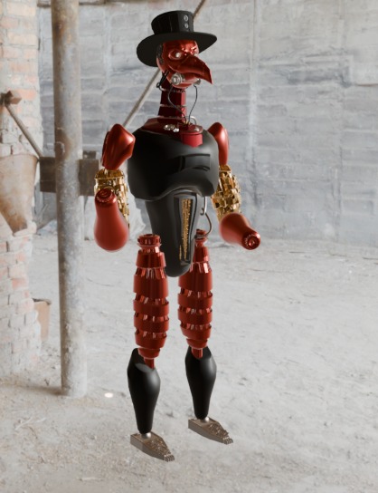 Robot Doctor Plague Low-poly 3D model_4