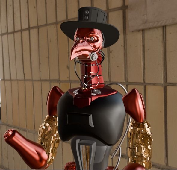 Robot Doctor Plague Low-poly 3D model_3