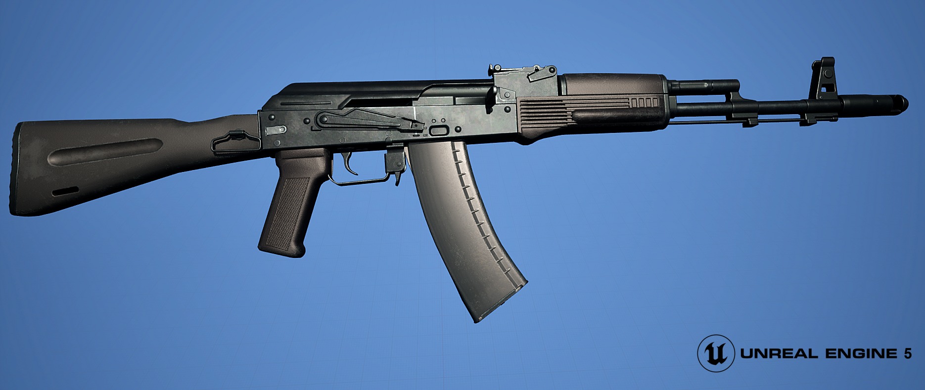 AK-74M assault rifle Low-poly 3D model_20