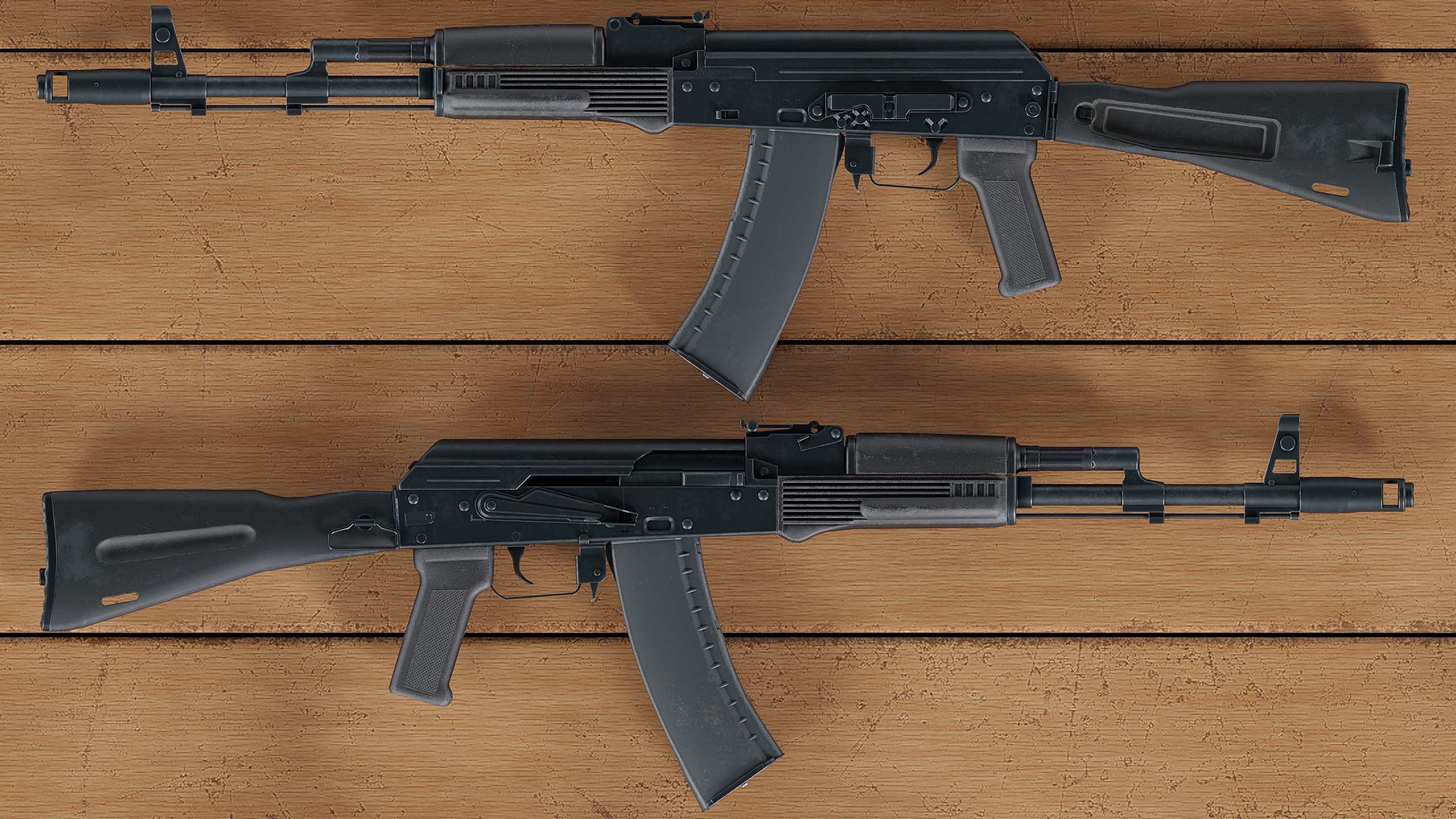 AK-74M assault rifle Low-poly 3D model_12