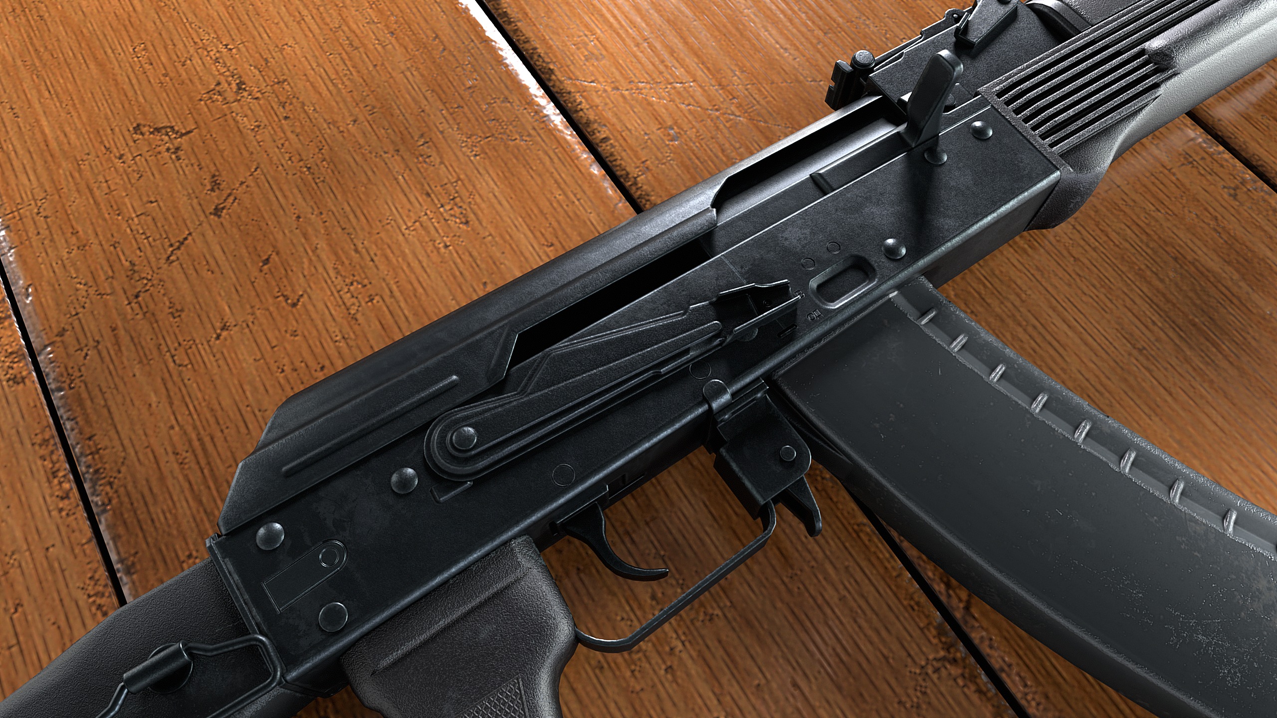 AK-74M assault rifle Low-poly 3D model_3