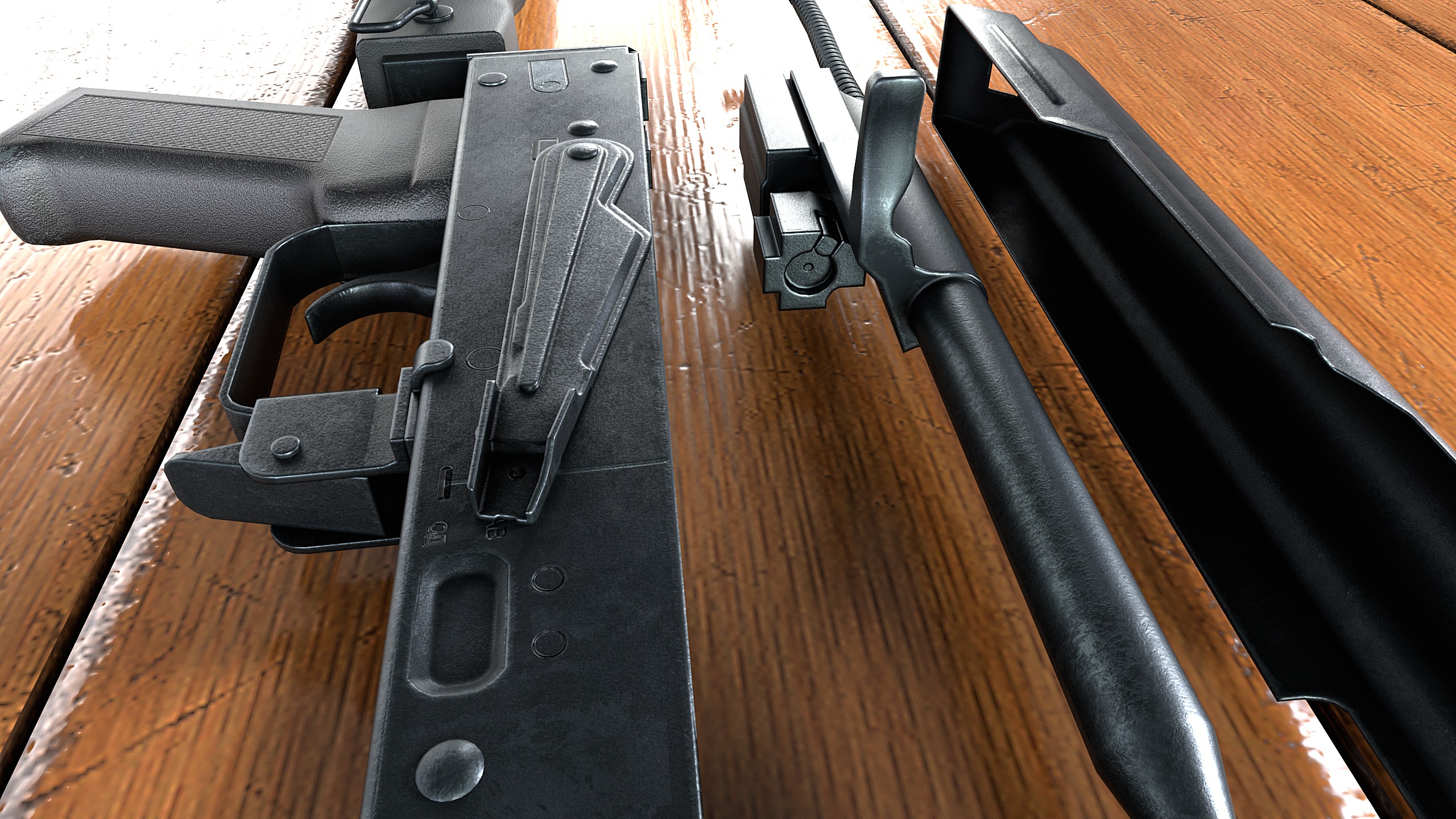 AK-74M assault rifle Low-poly 3D model_15