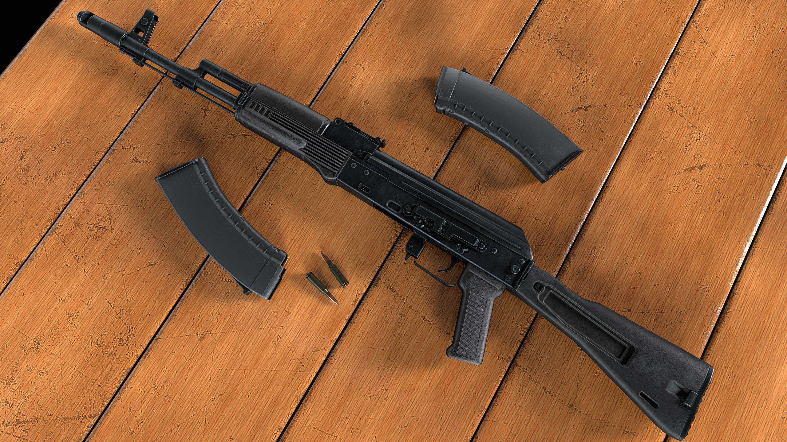 AK-74M assault rifle Low-poly 3D model_2