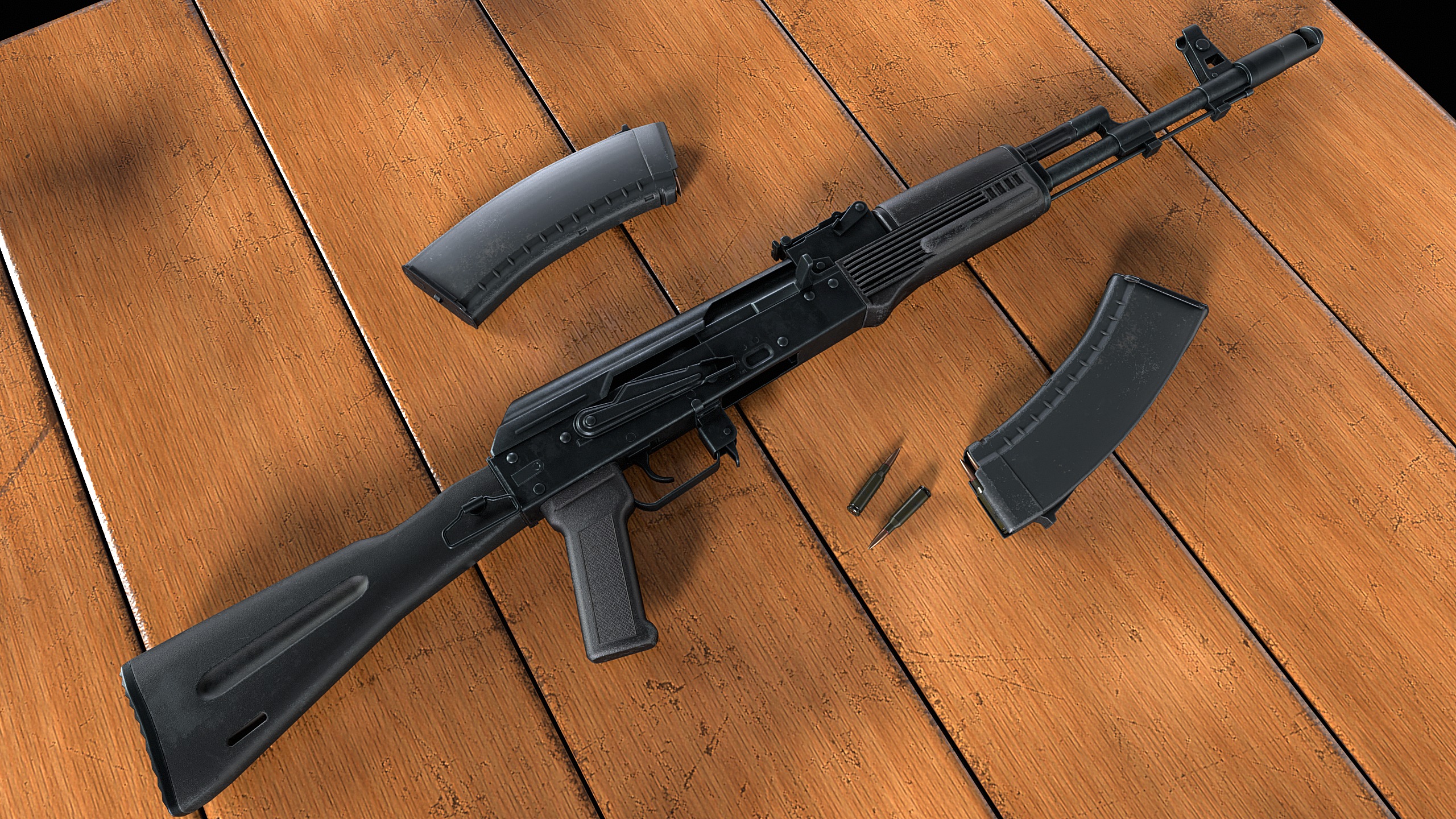 AK-74M assault rifle Low-poly 3D model_1
