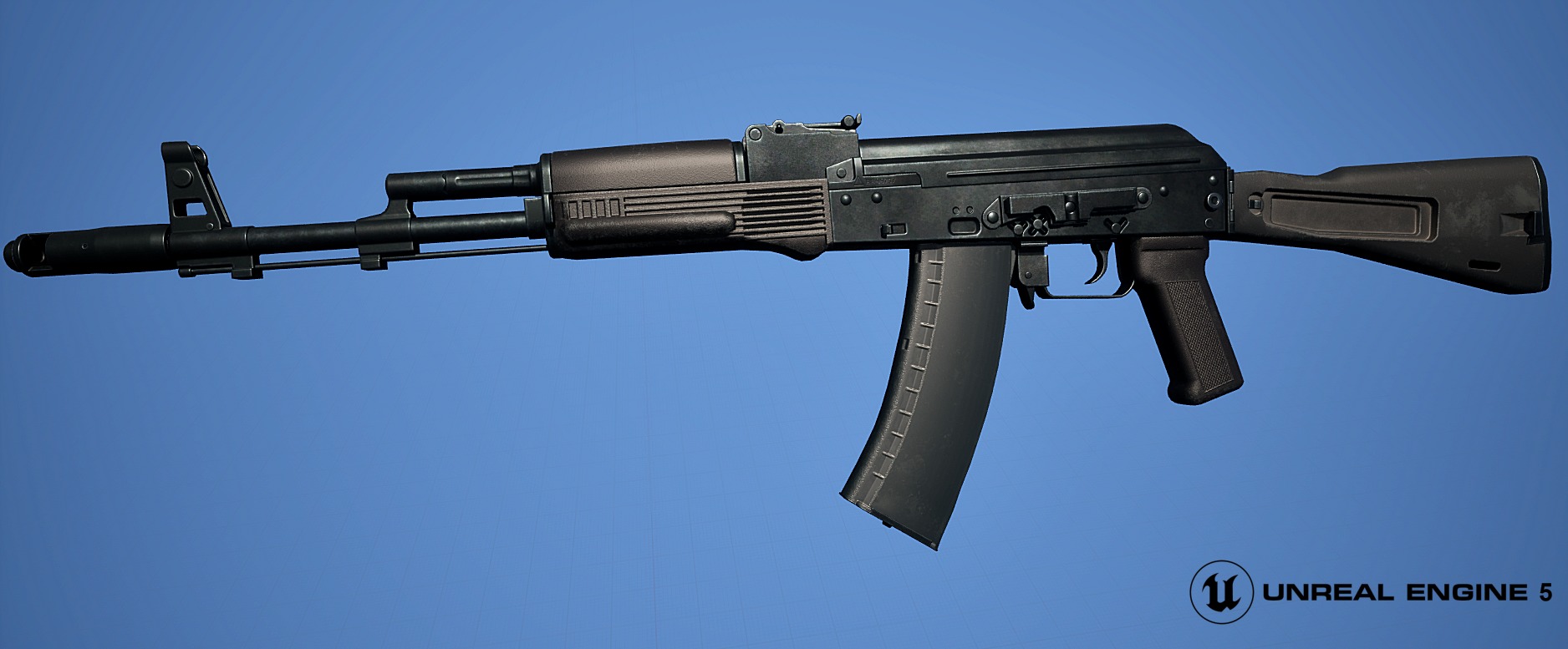 AK-74M assault rifle Low-poly 3D model_19