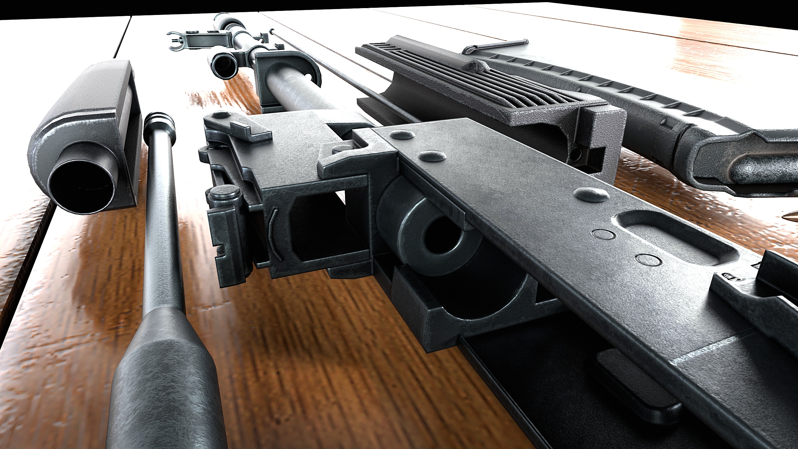 AK-74M assault rifle Low-poly 3D model_17