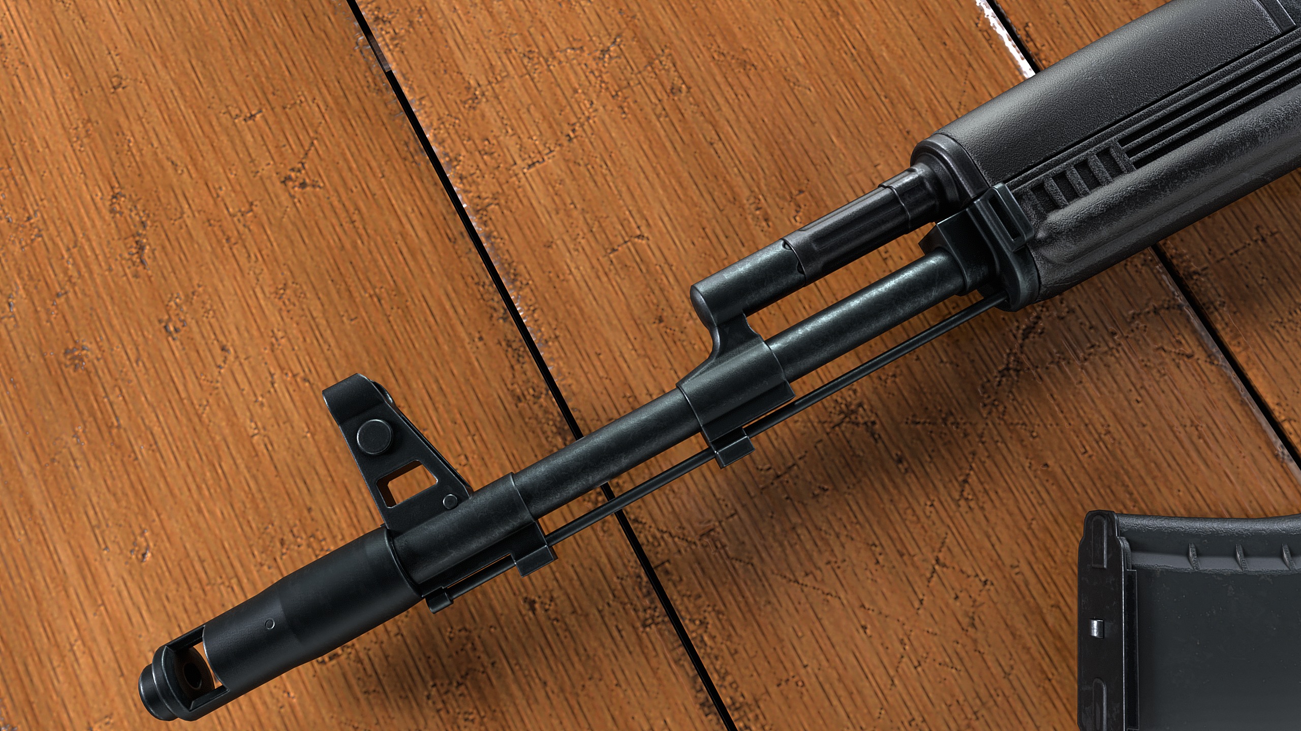 AK-74M assault rifle Low-poly 3D model_7