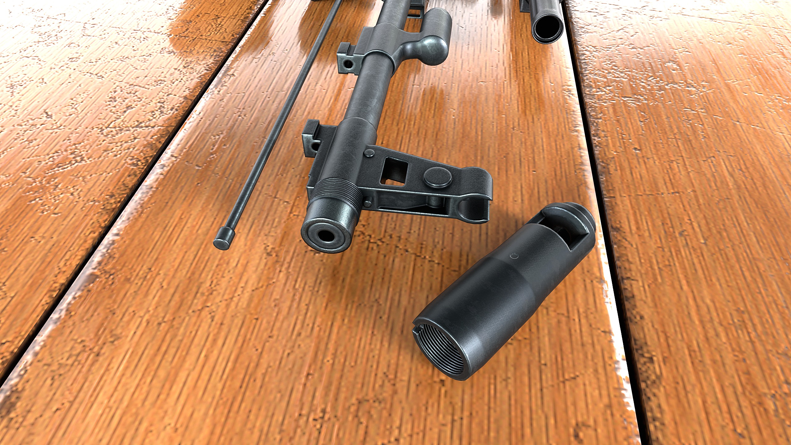 AK-74M assault rifle Low-poly 3D model_18