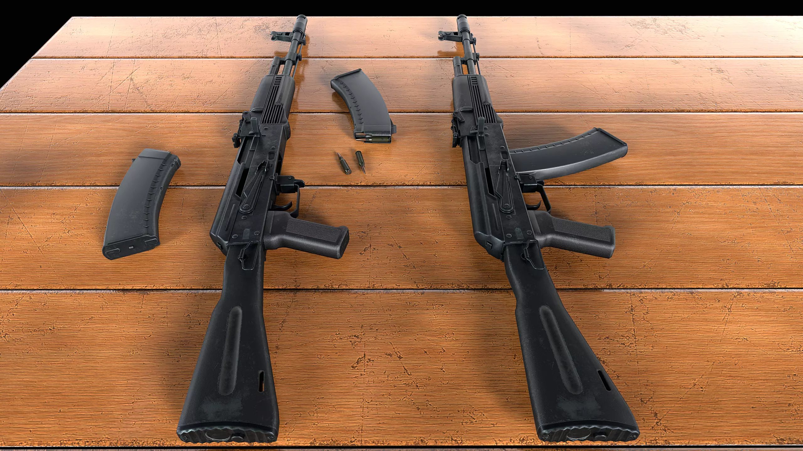 AK-74M assault rifle Low-poly 3D model_0
