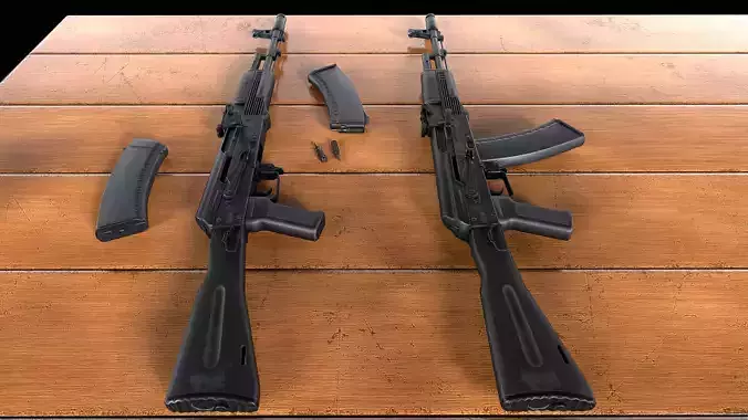 AK-74M assault rifle Low-poly 3D model