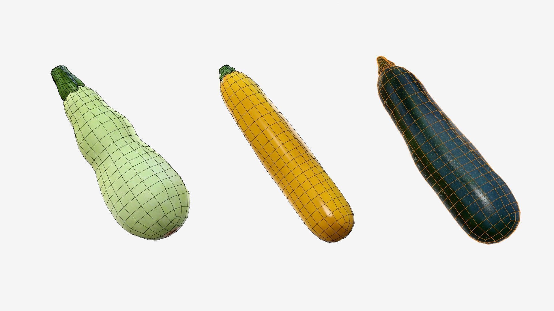 Squash Long Low-poly 3D model_29