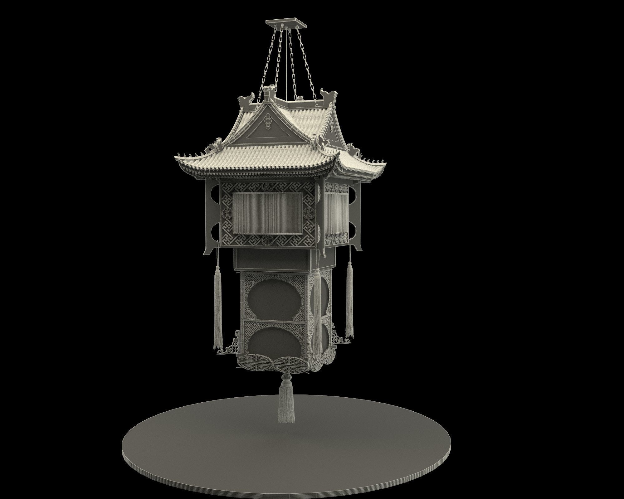 Chinese palace lantern  3D model_7