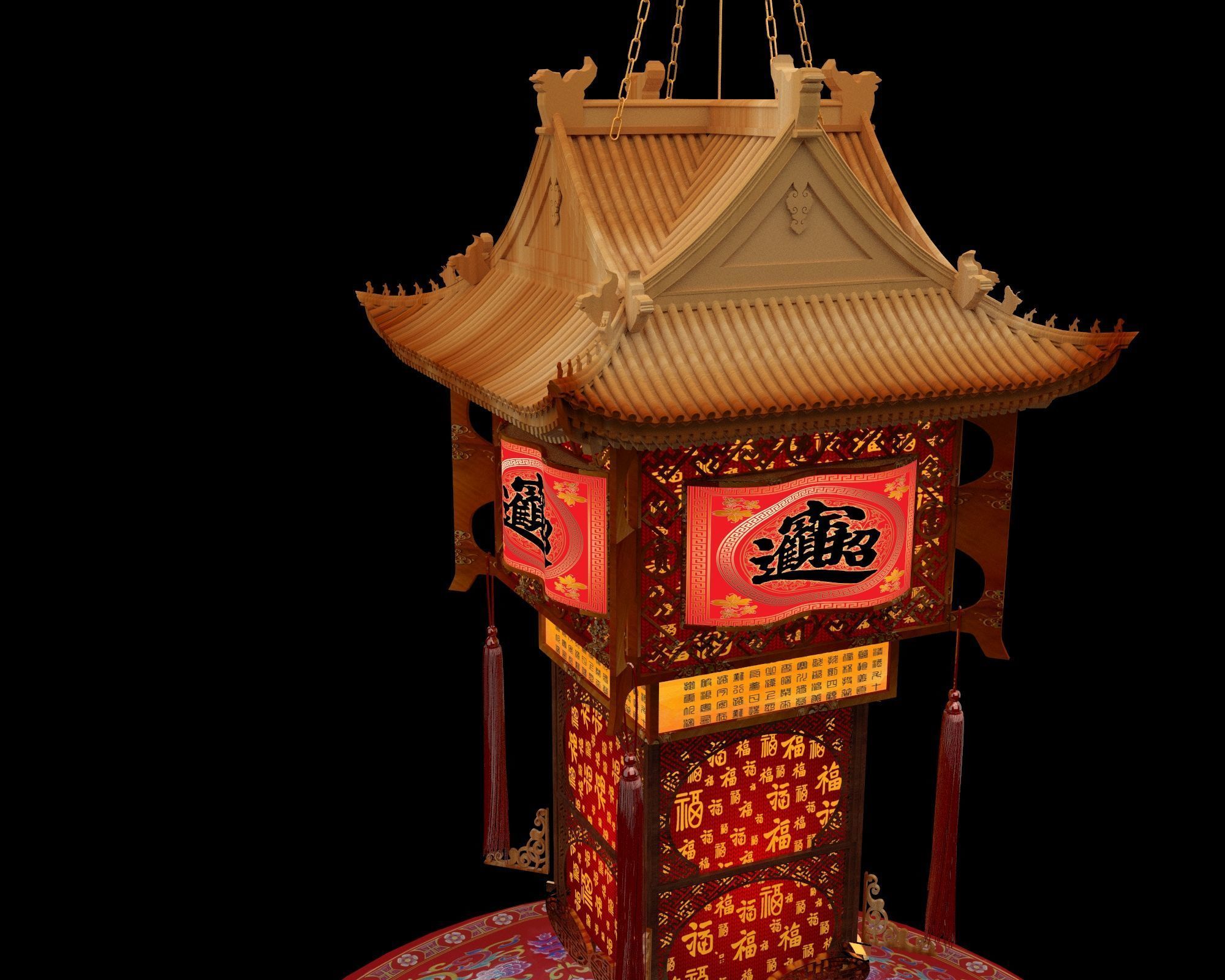 Chinese palace lantern  3D model_5