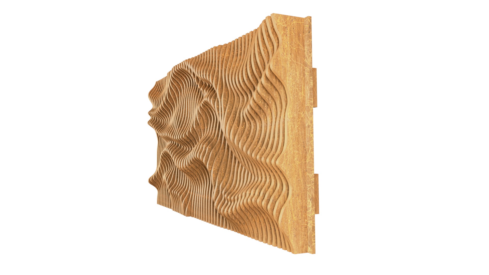 Parametric Wavy Wooden Wall Decor 27- wood cutting machines  3D model_2