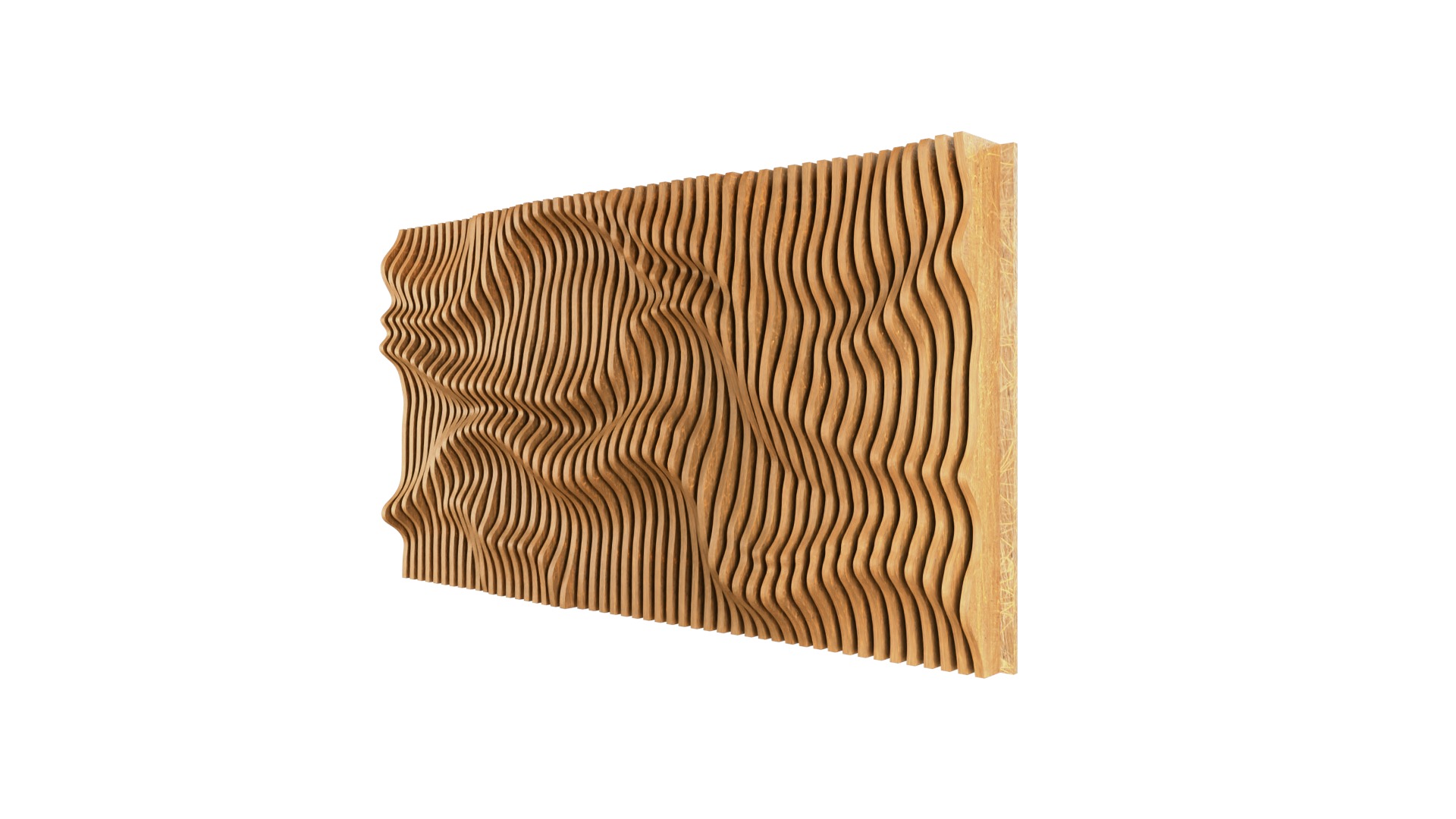 Parametric Wavy Wooden Wall Decor 27- wood cutting machines  3D model_1