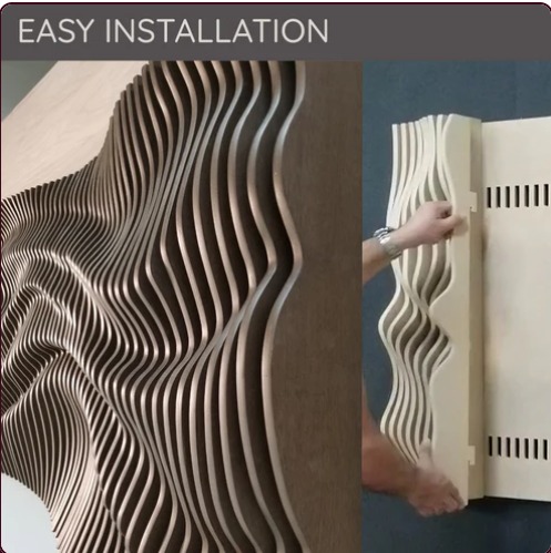 Parametric Wavy Wooden Wall Decor 27- wood cutting machines  3D model_11