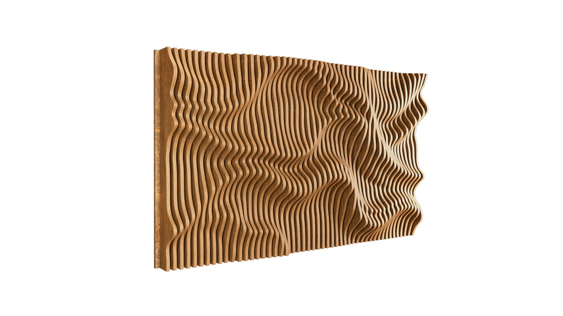 Parametric Wavy Wooden Wall Decor 27- wood cutting machines  3D model_6