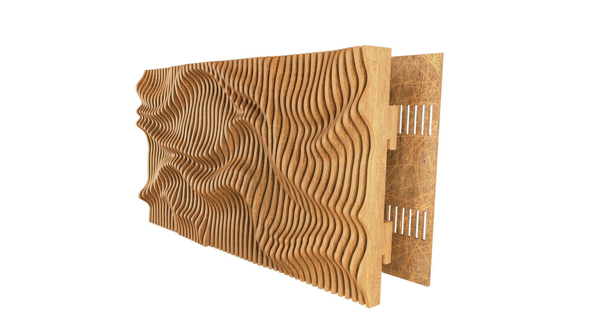 Parametric Wavy Wooden Wall Decor 27- wood cutting machines  3D model_5