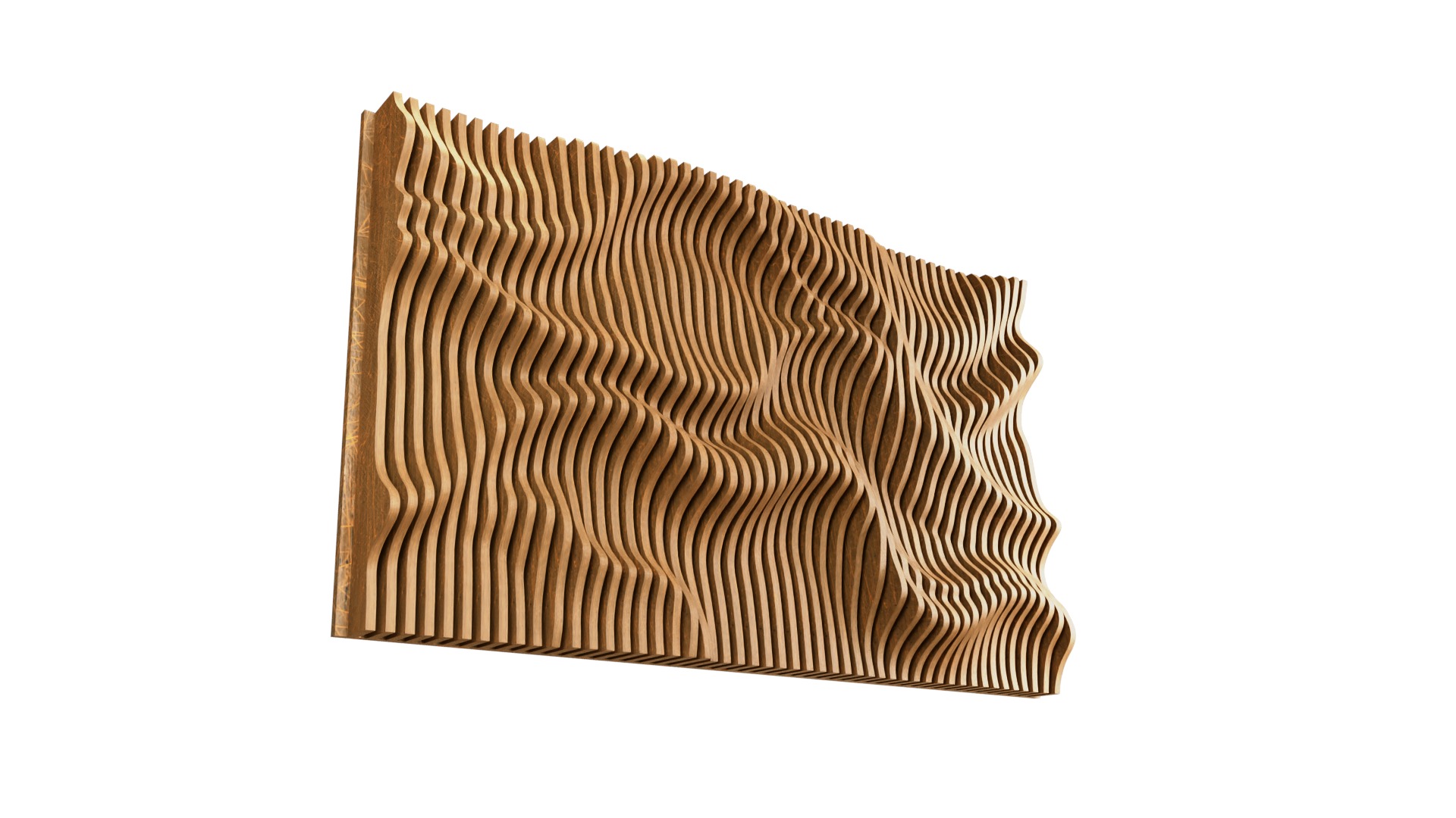 Parametric Wavy Wooden Wall Decor 27- wood cutting machines  3D model_8