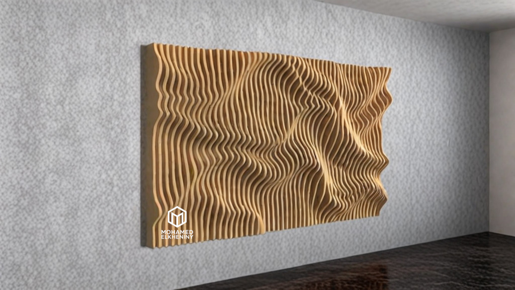 Parametric Wavy Wooden Wall Decor 27- wood cutting machines  3D model_3