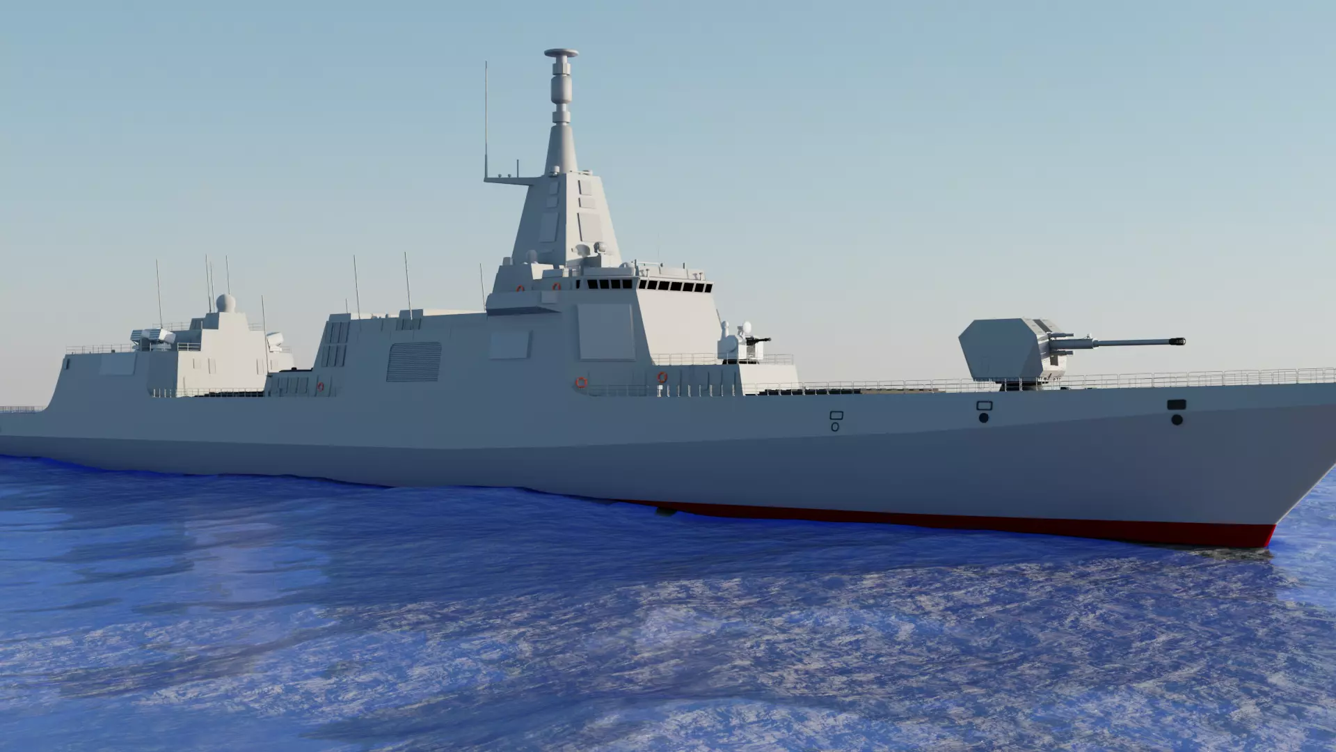 Chinese navy Type 055 nanchang Destroyer Low-poly 3D model