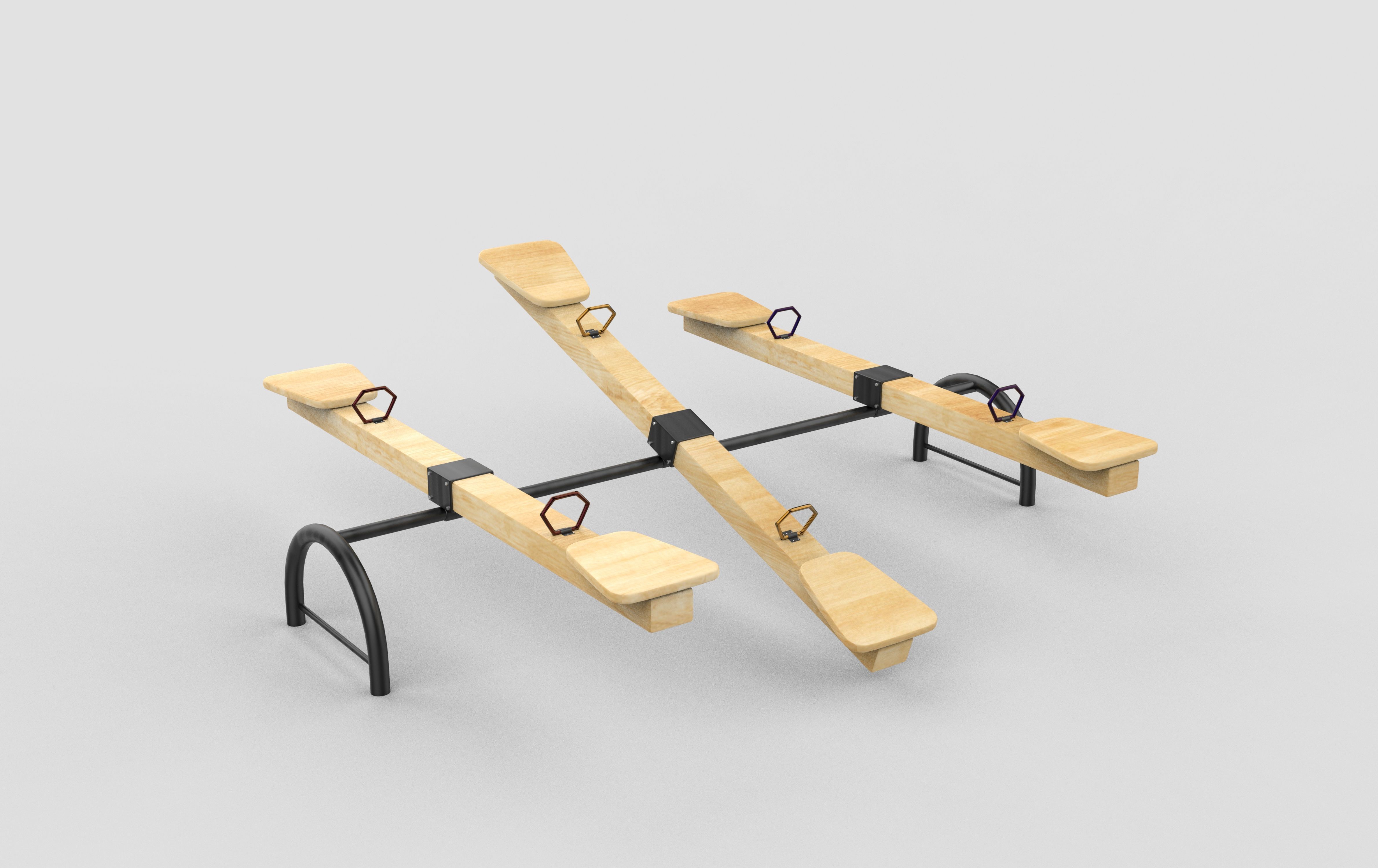 Wooden See-Saw 3D model_3