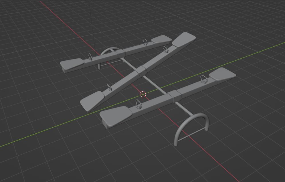 Wooden See-Saw 3D model_10