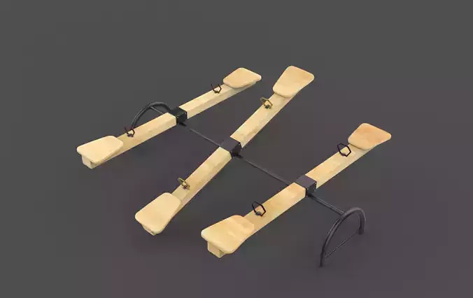 Wooden See-Saw 3D model