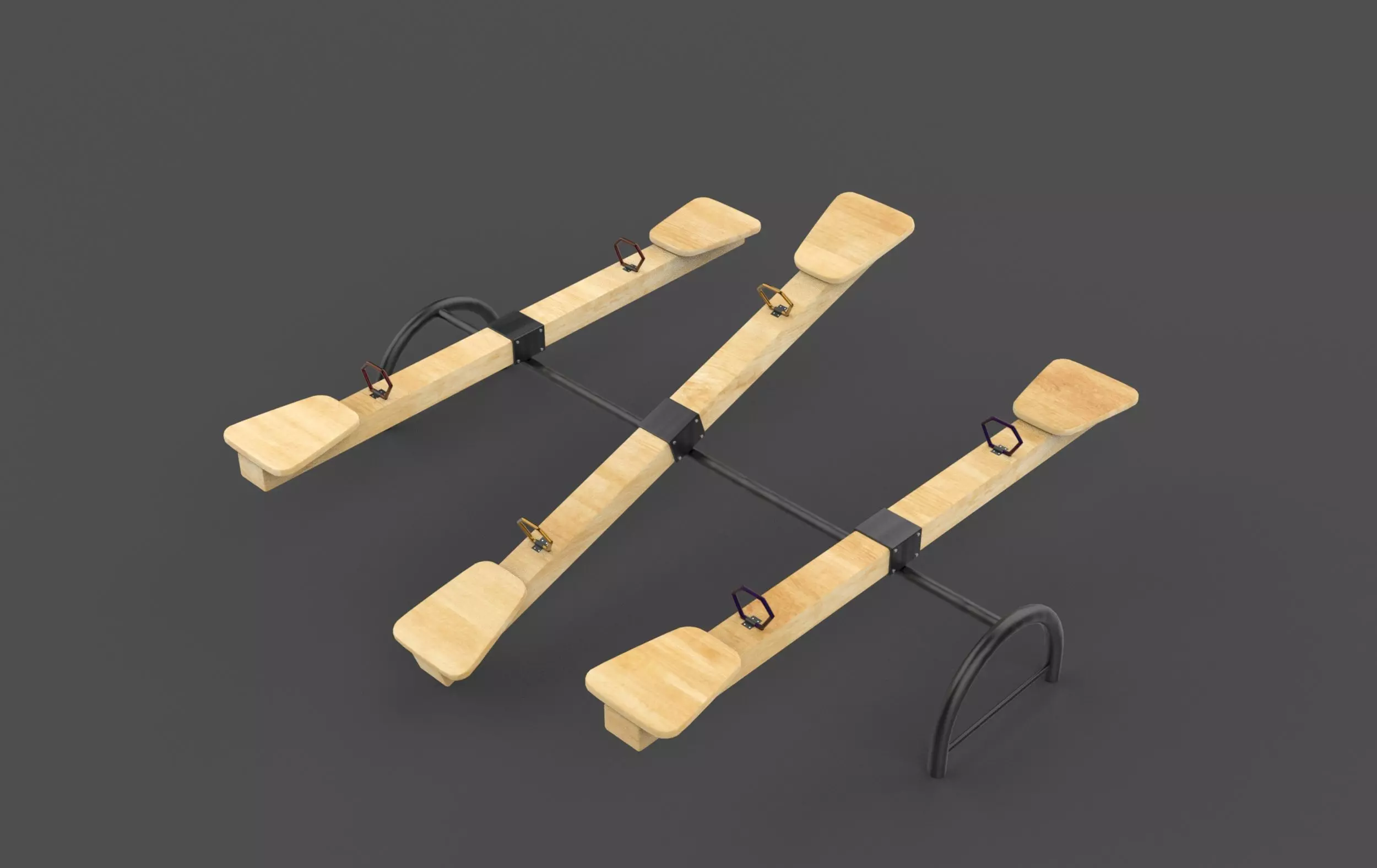 Wooden See-Saw 3D model_0