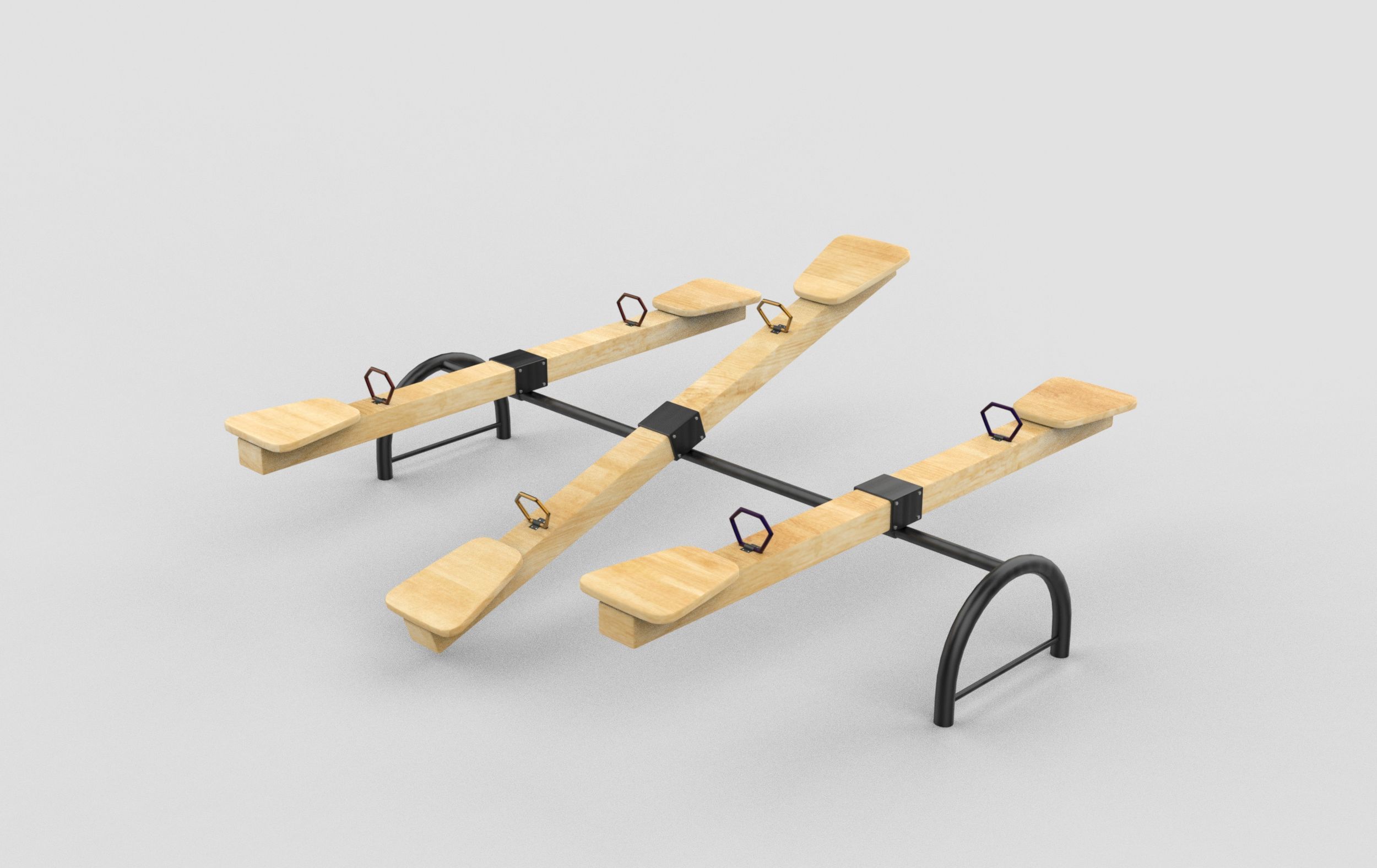 Wooden See-Saw 3D model_5