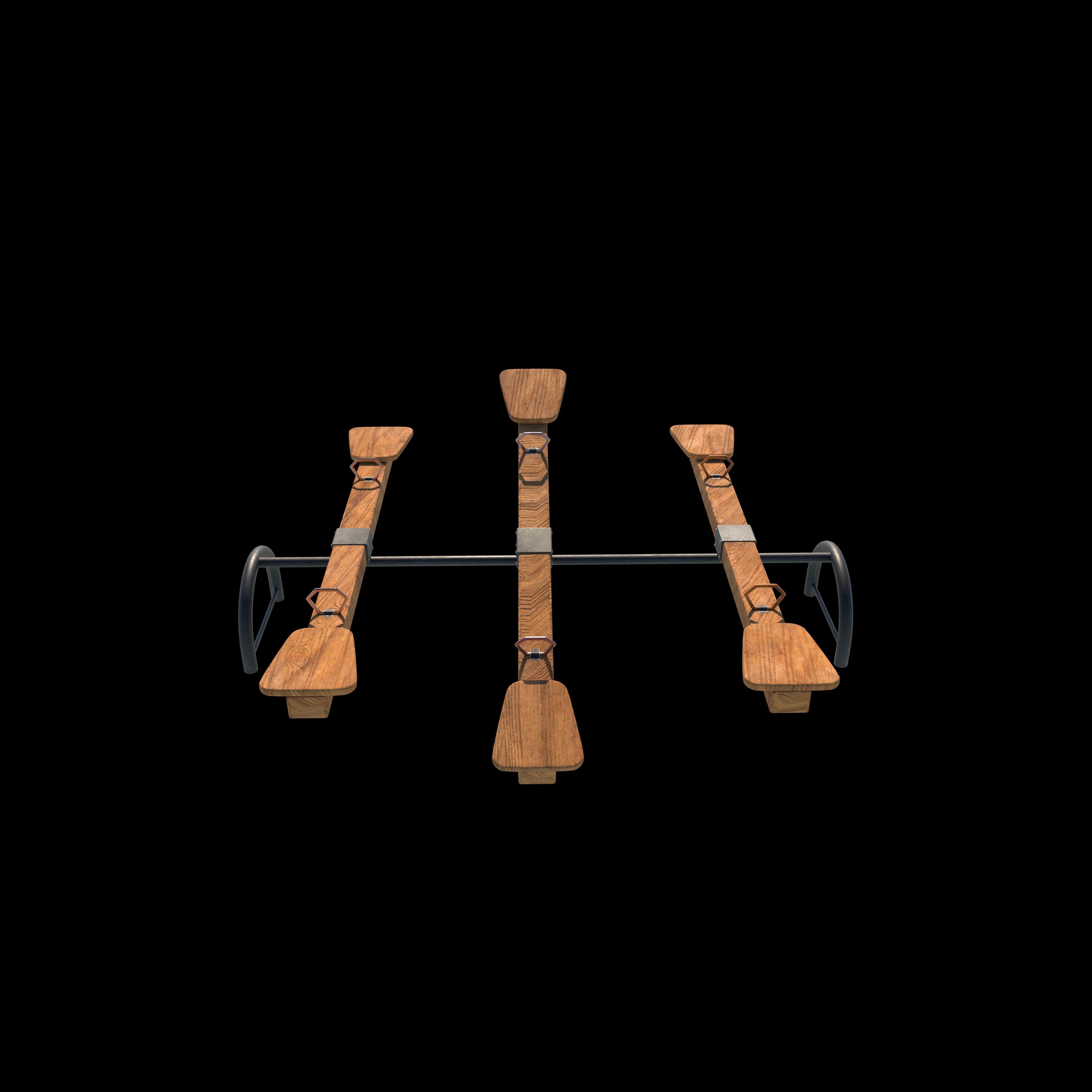 Wooden See-Saw 3D model_8