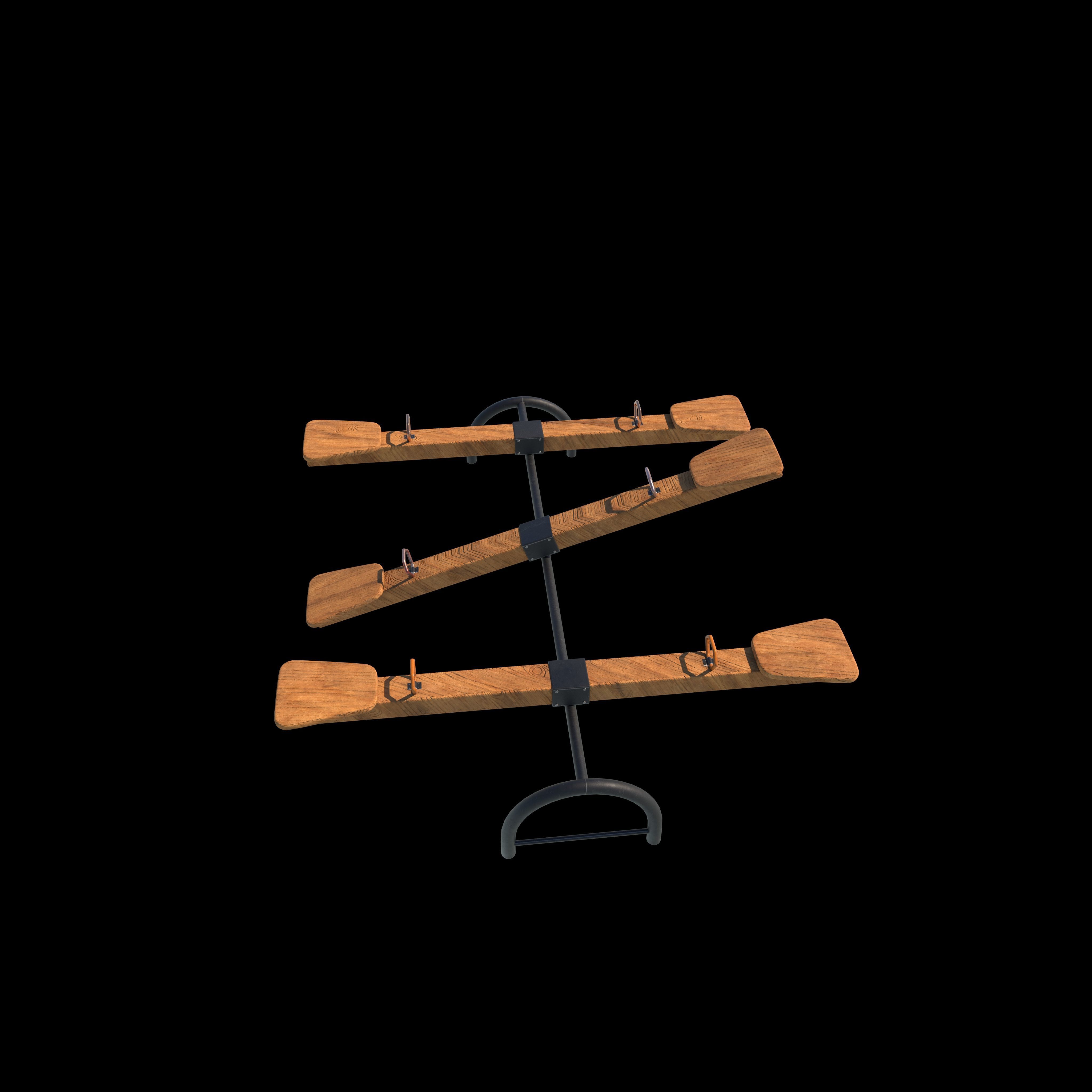 Wooden See-Saw 3D model_6